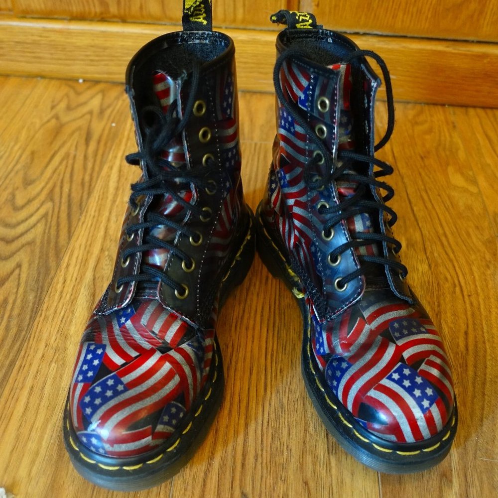 Vintage Dr Martens US American Flag Patriotic Boots US6/UK4/EU37